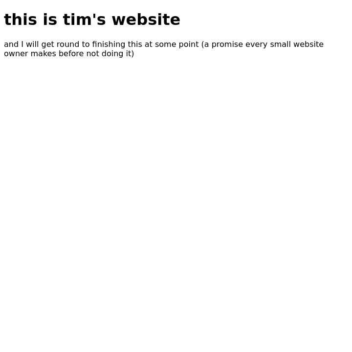 a screenshot of tim's webpage